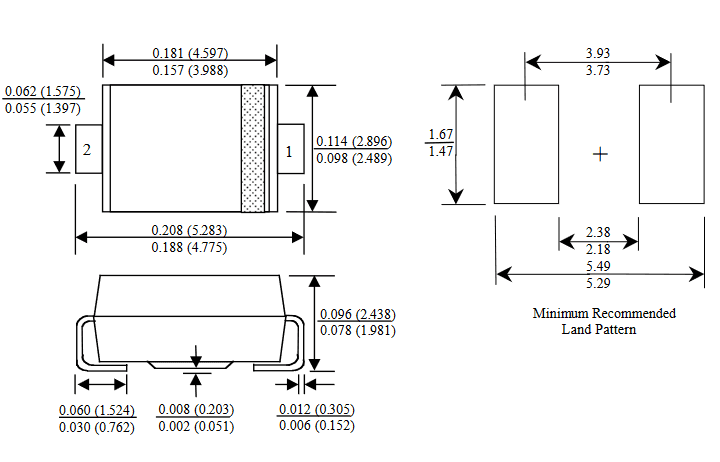 Dimensiones del encapsulado DO-214