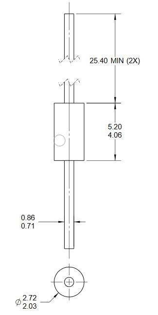 Dimensiones del encapsulado DO-41