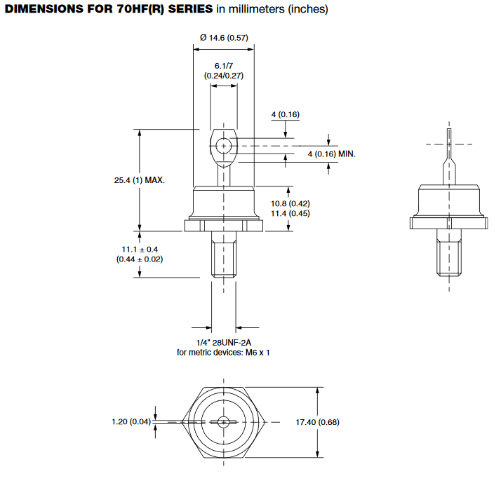 Dimensiones del encapsulado DO-5