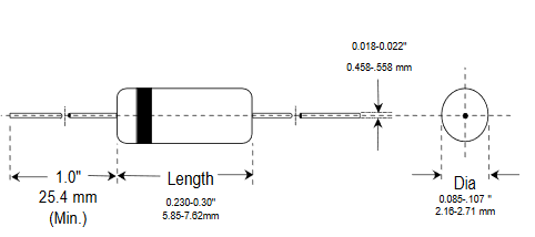 Dimensiones del encapsulado DO-7