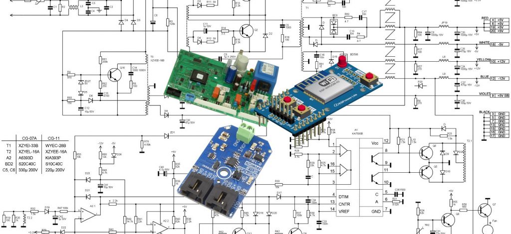 Esquemas y proyector variados